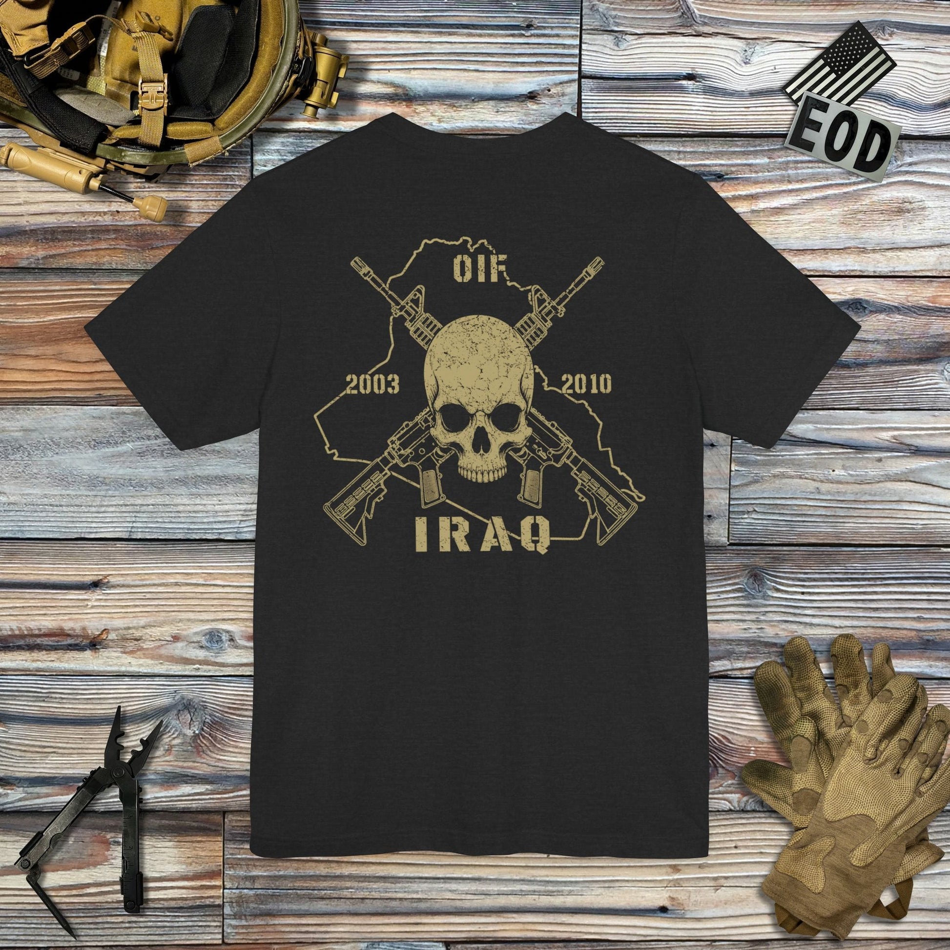 K-Factor Supply Co Skull & Carbines - OIF (Back Print) T-Shirt