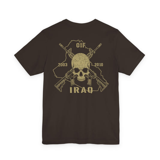 K-Factor Supply Co Skull & Carbines - OIF (Back Print) T-Shirt Brown / S