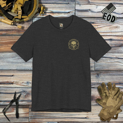 K-Factor Supply Co Skull & Carbines - OIF/OND (Back Print) T-Shirt Dark Grey Heather / S