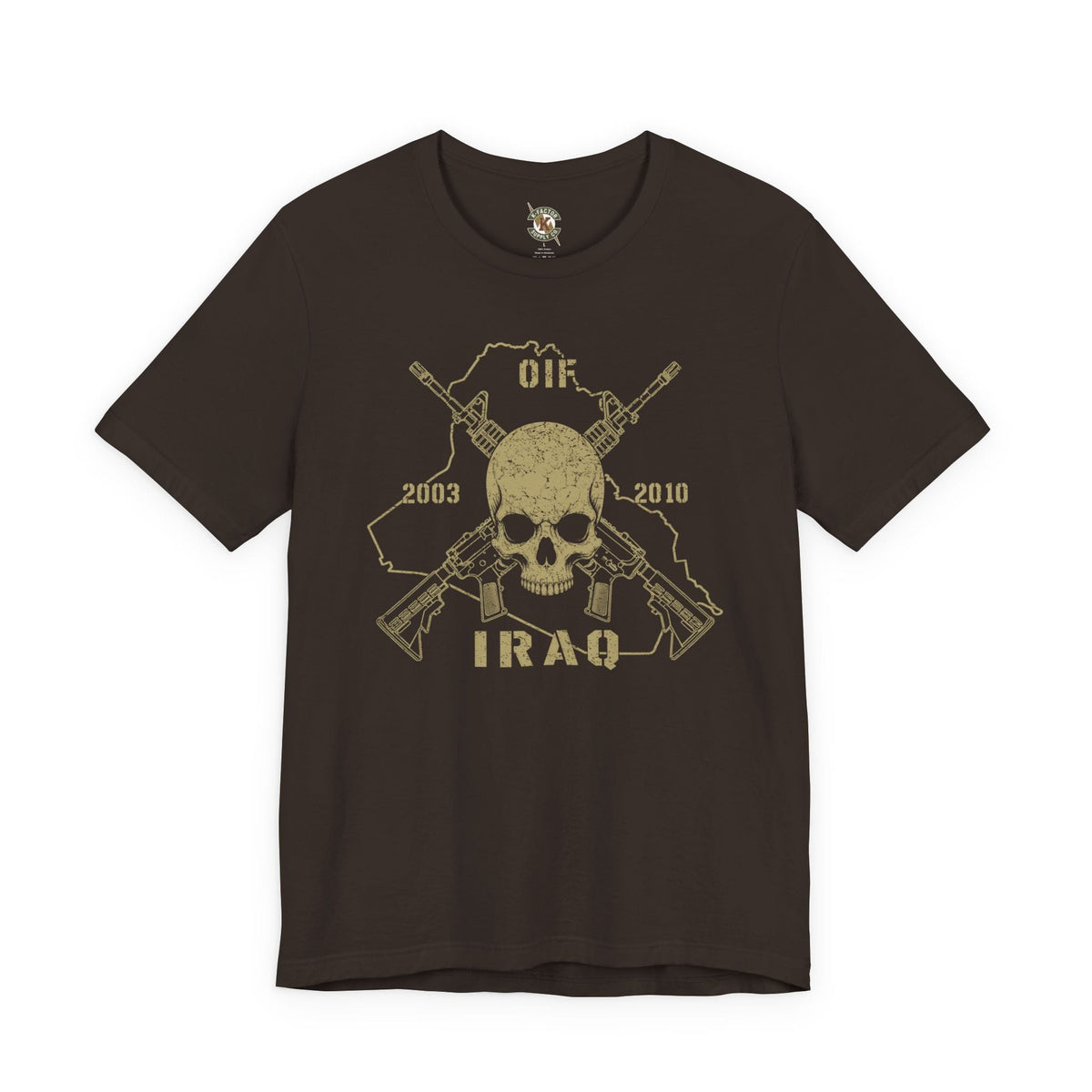 K-Factor Supply Co Skull & Carbines - OIF T-Shirt Brown / S