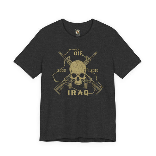 K-Factor Supply Co Skull & Carbines - OIF T-Shirt Dark Grey Heather / S