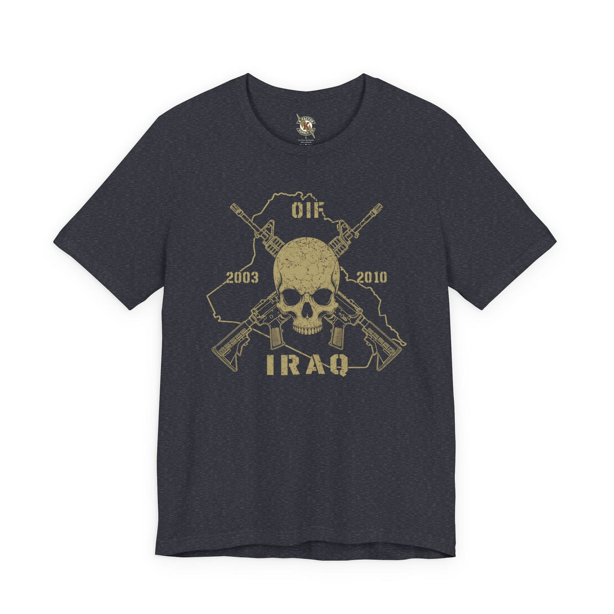 K-Factor Supply Co Skull & Carbines - OIF T-Shirt Heather Navy / S