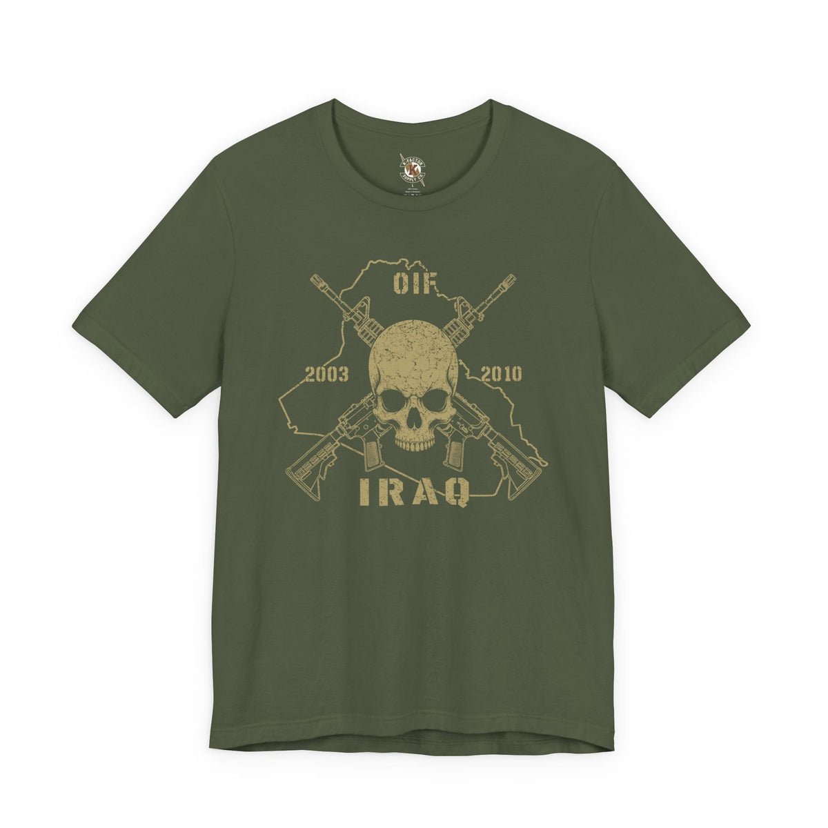 K-Factor Supply Co Skull & Carbines - OIF T-Shirt Military Green / S