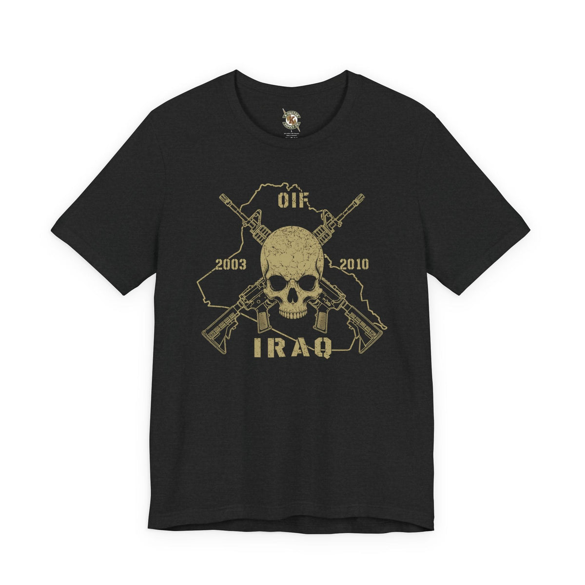 K-Factor Supply Co Skull & Carbines - OIF T-Shirt Solid Black Blend / S