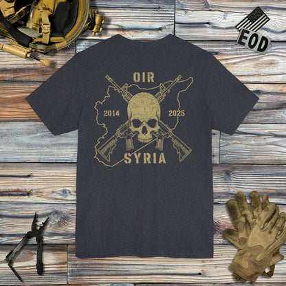 K-Factor Supply Co Skull & Carbines - OIR (Syria) [Back Print] T-Shirt