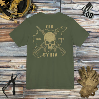 K-Factor Supply Co Skull & Carbines - OIR (Syria) [Back Print] T-Shirt