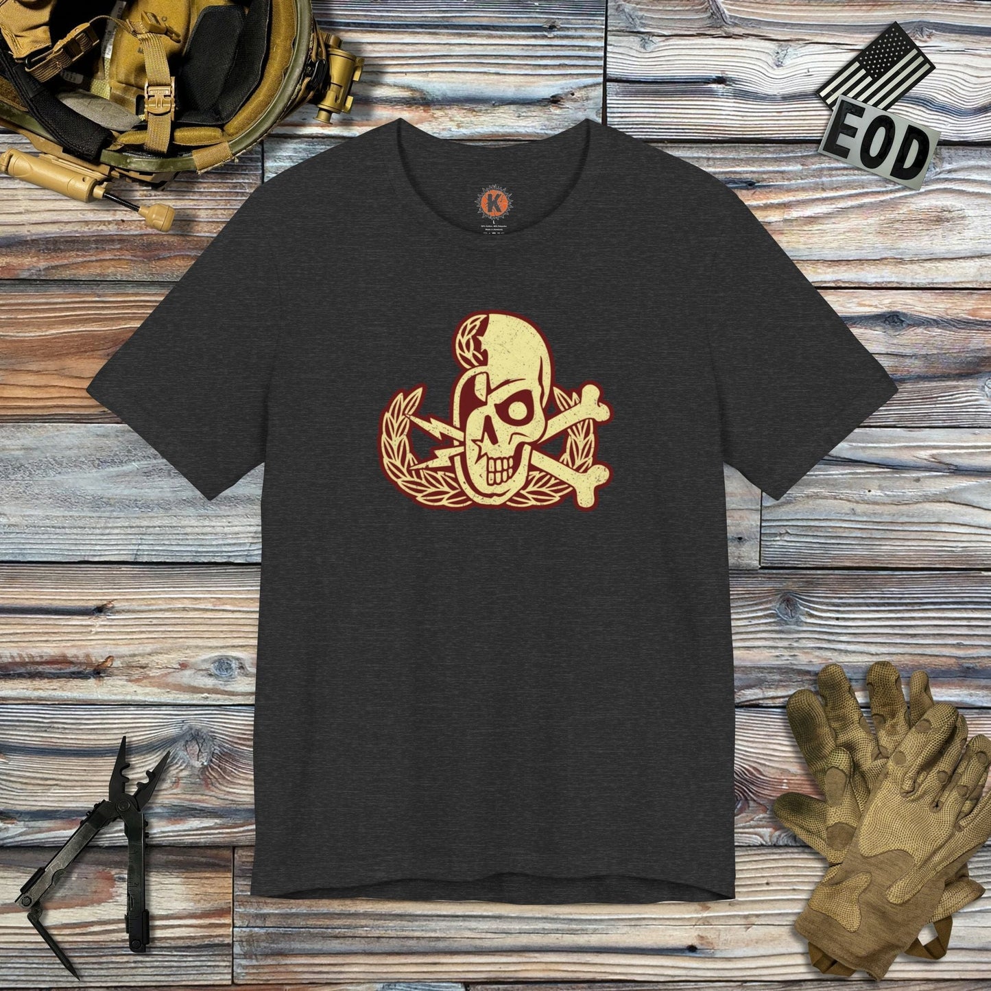 K-Factor Supply Co Skully Crab T-Shirt Dark Grey Heather / S