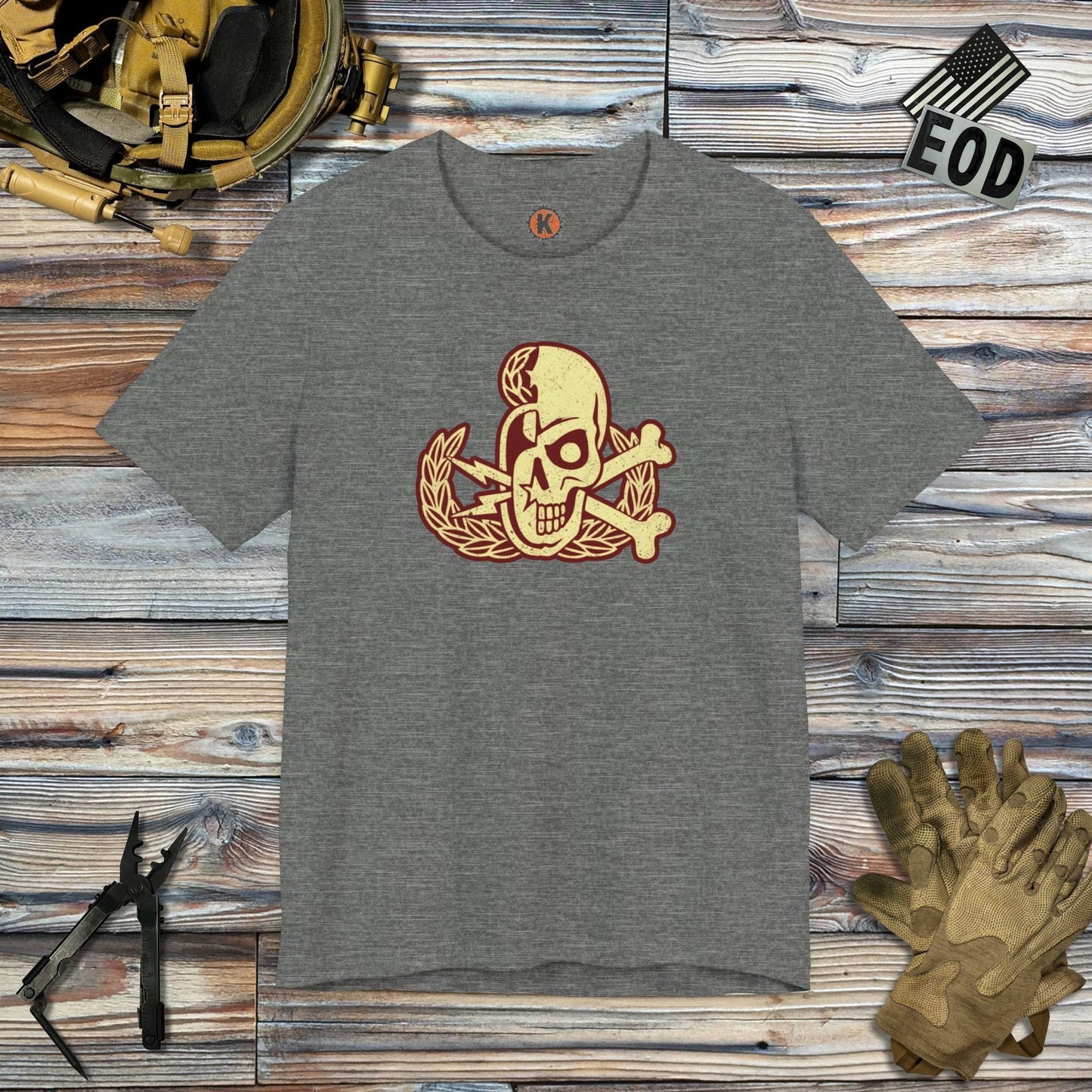 K-Factor Supply Co Skully Crab T-Shirt Deep Heather / S