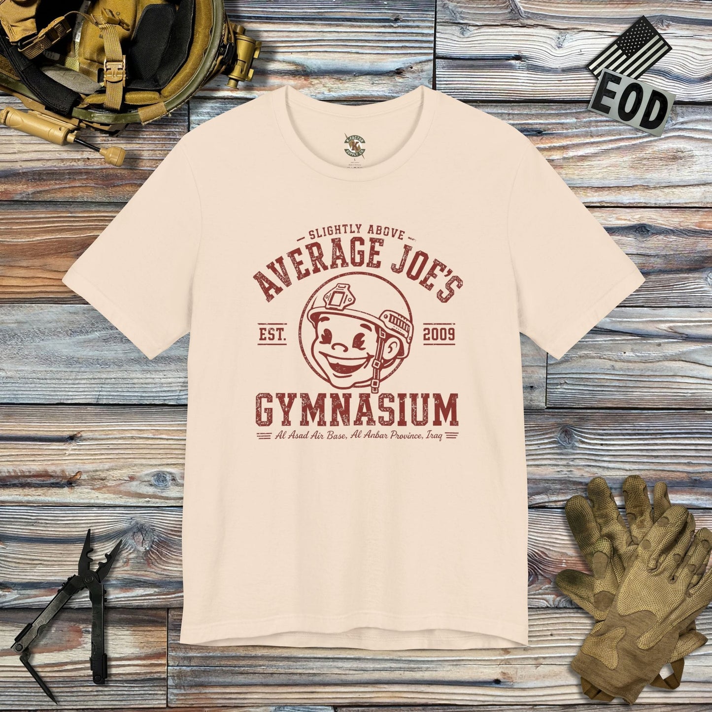 K-Factor Supply Co Slightly Above Average Joe's Gym T-Shirt Soft Cream / S