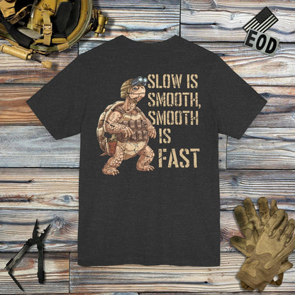 K-Factor Supply Co Slow is Smooth (Back Print) T-Shirt Dark Grey Heather / S