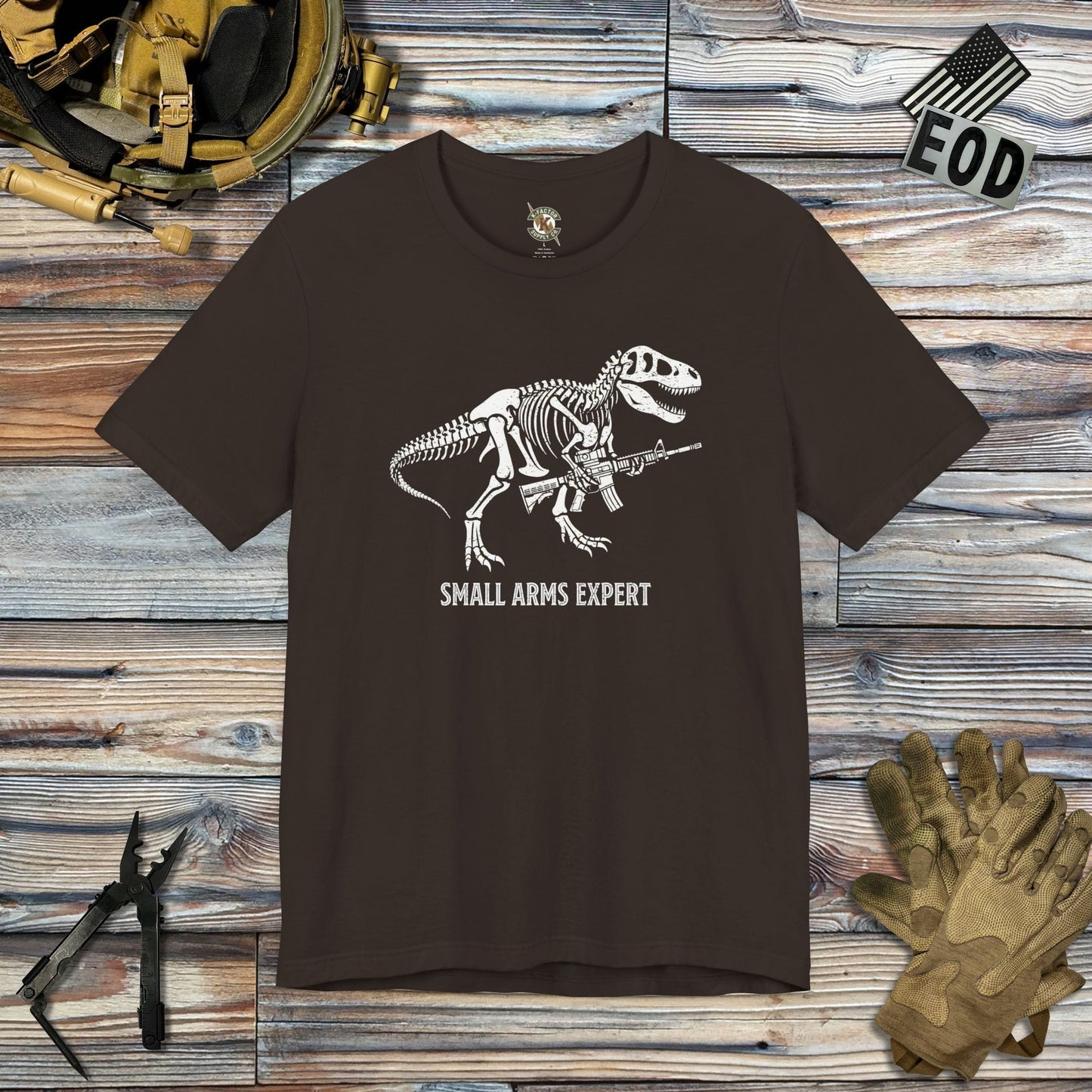 K-Factor Supply Co Small Arms Mk 1 Mod 0 - M4 T-Shirt Brown / S
