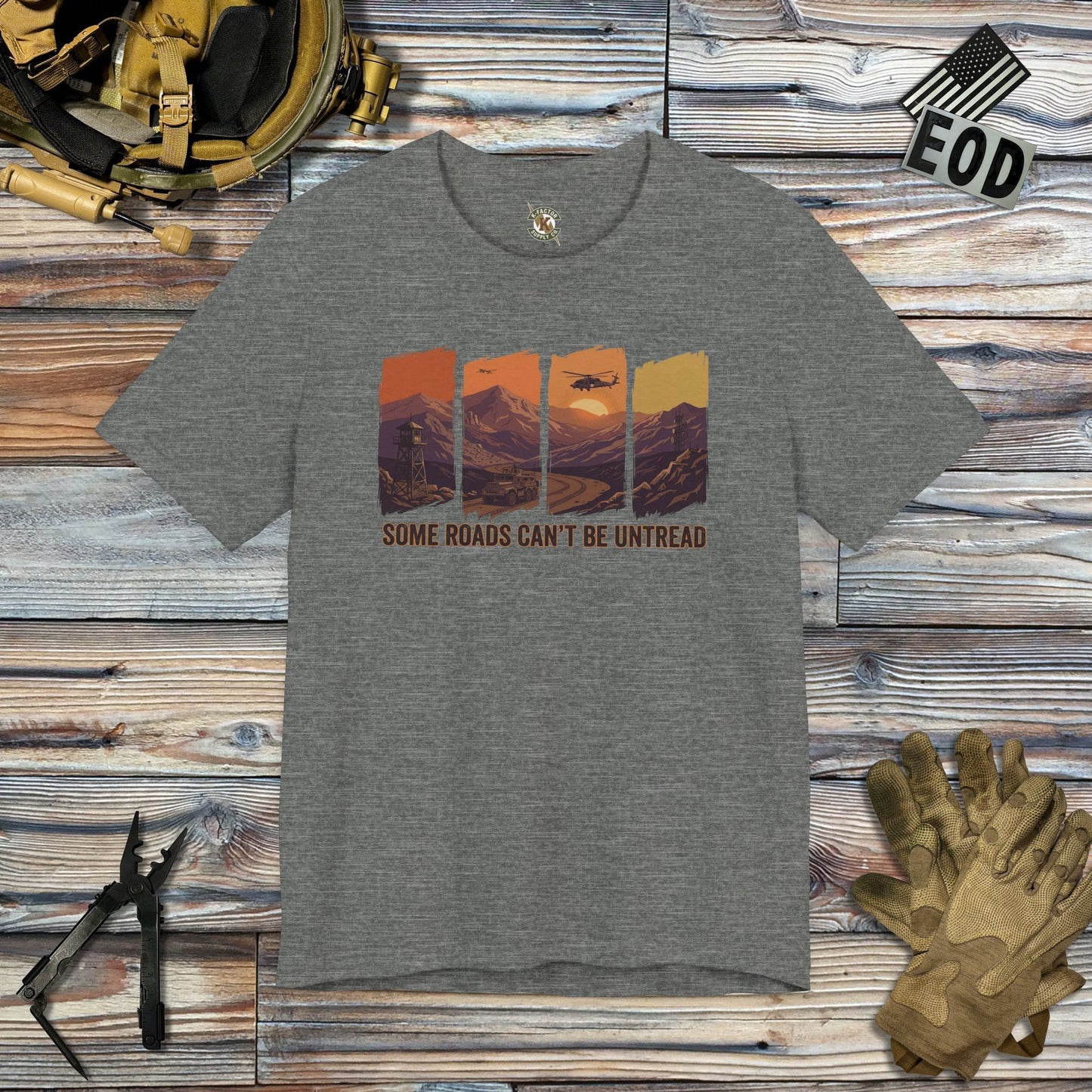 K-Factor Supply Co Some Roads Mk 1 Mod 0 T-Shirt Deep Heather / S