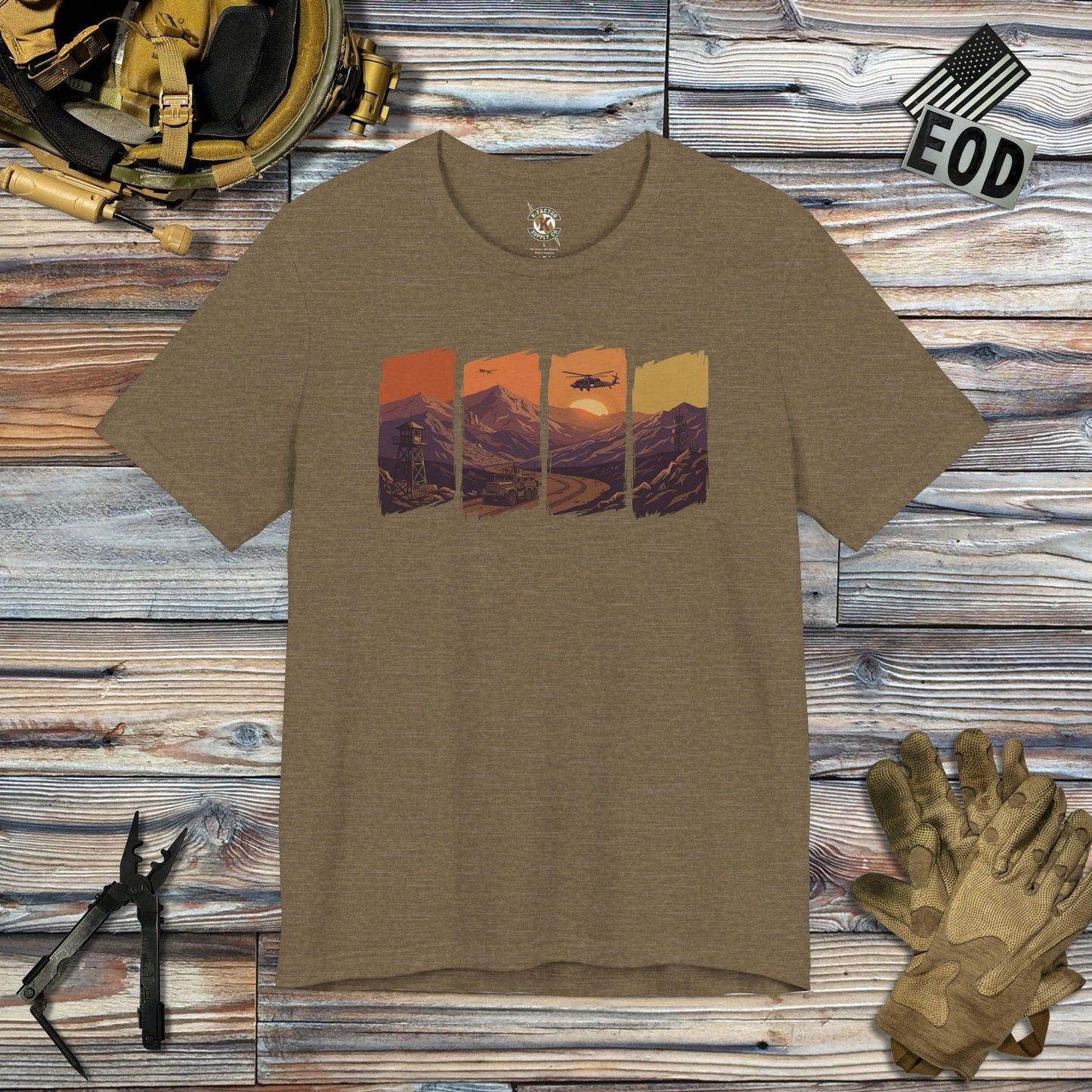 K-Factor Supply Co Some Roads Mk 1 Mod 1 T-Shirt Heather Olive / S