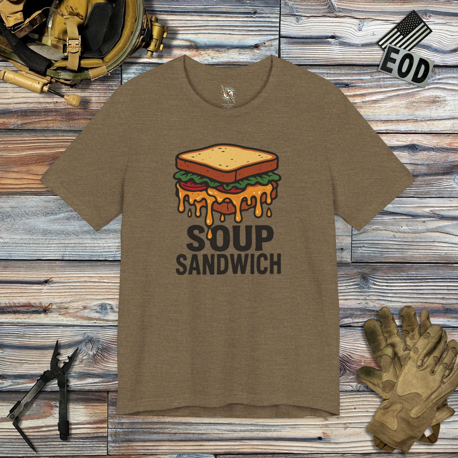 K-Factor Supply Co Soup Sandwich T-Shirt Heather Olive / S