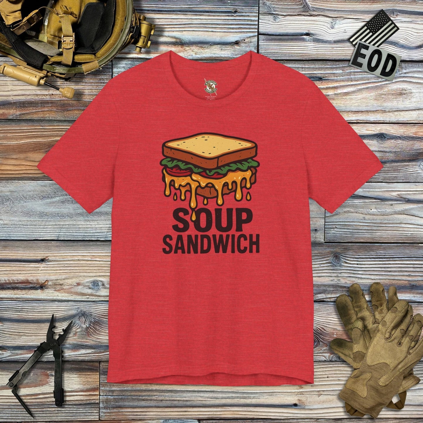 K-Factor Supply Co Soup Sandwich T-Shirt Heather Red / S