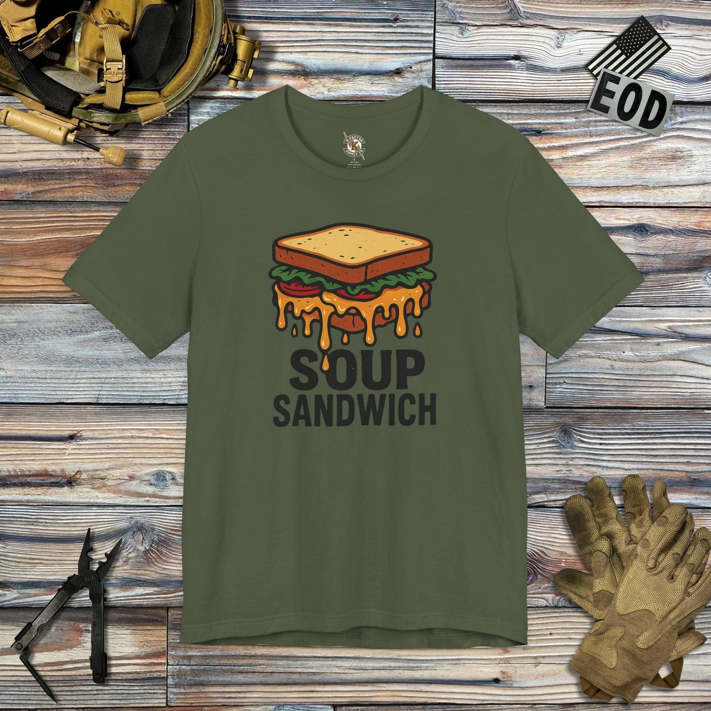 K-Factor Supply Co Soup Sandwich T-Shirt Military Green / S