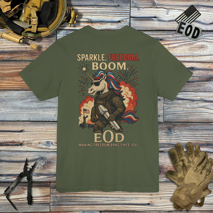 K-Factor Supply Co Sparkle Freedom JROD [EOD-edit] (Back Print) T-Shirt