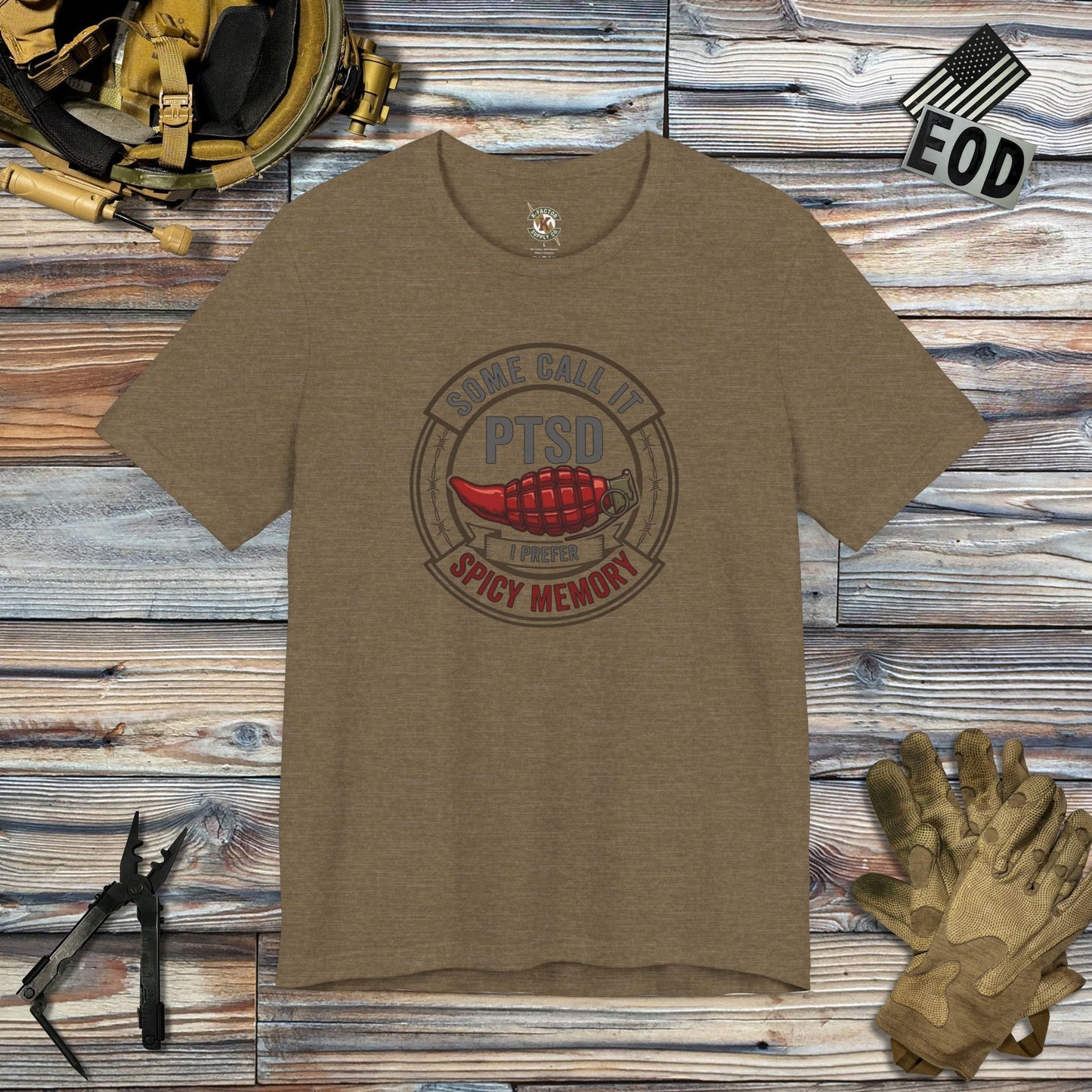 K-Factor Supply Co Spicy Memory Mk 2 T-Shirt Heather Olive / S