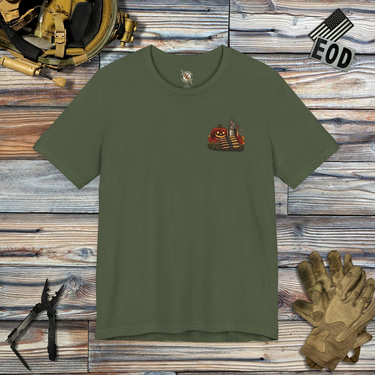 K-Factor Supply Co Stay Spooky (Back Print) T-Shirt Military Green / S
