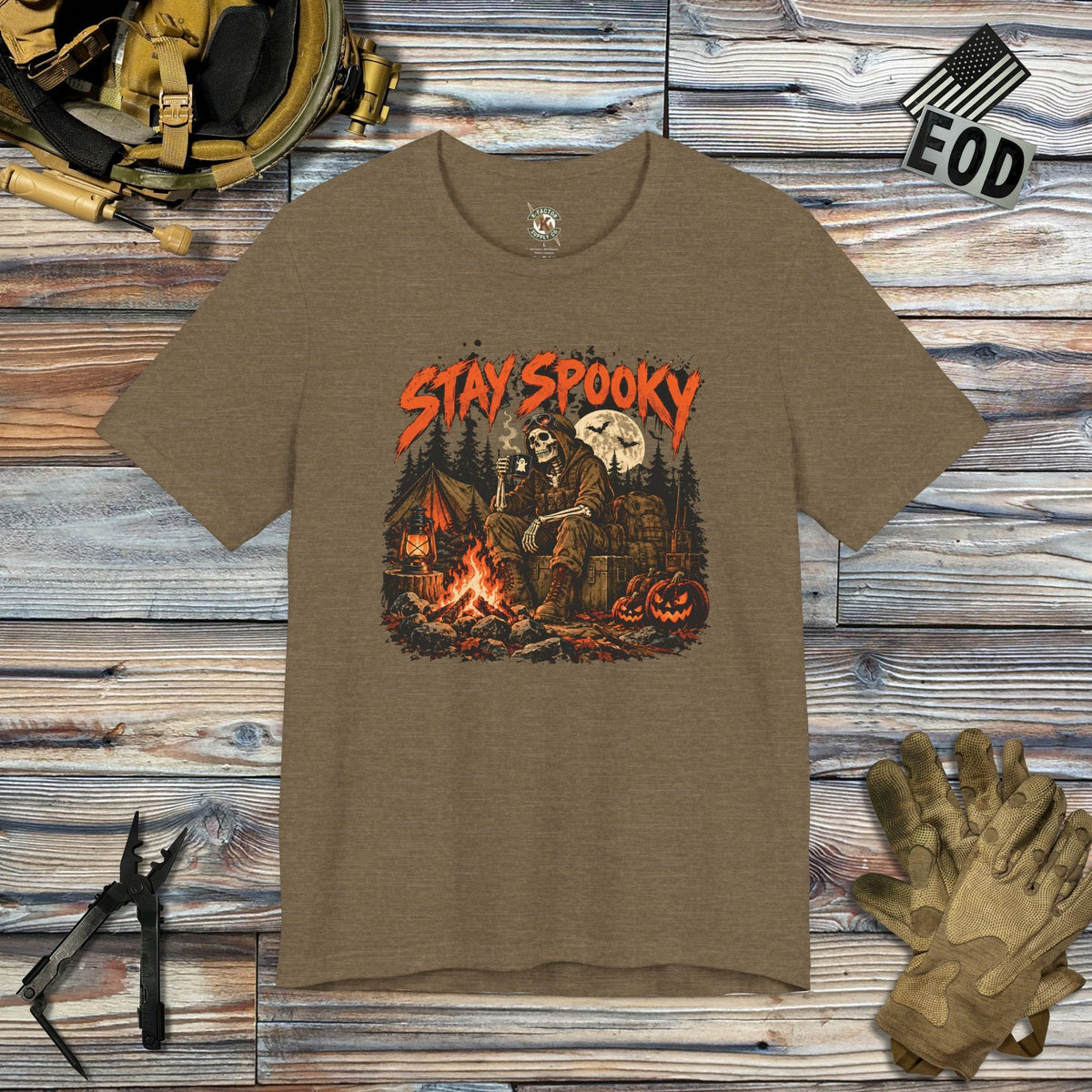 K-Factor Supply Co Stay Spooky T-Shirt Heather Olive / S