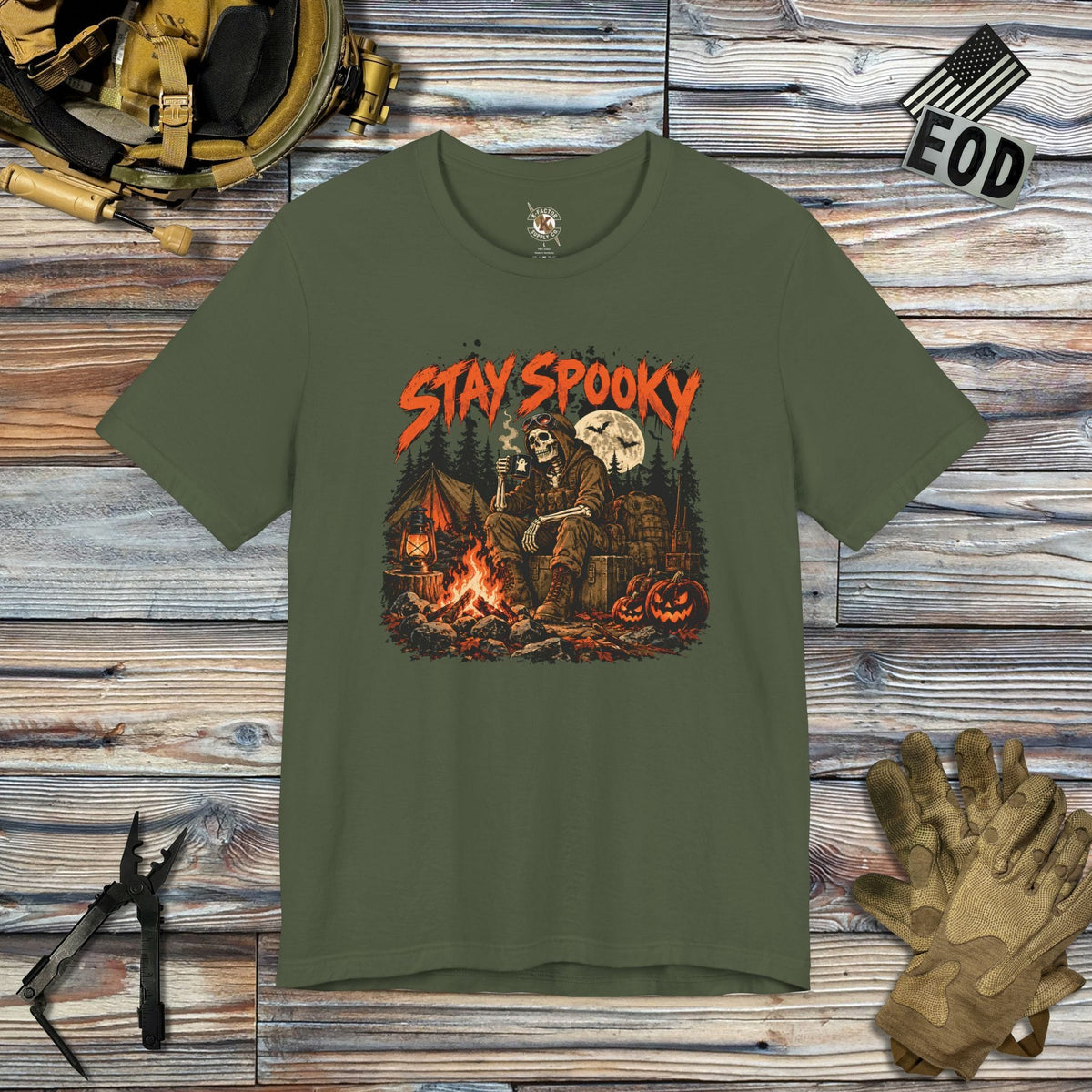K-Factor Supply Co Stay Spooky T-Shirt Military Green / S
