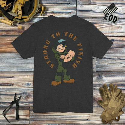 K-Factor Supply Co Strong to the Finish (Back Print) T-Shirt Dark Grey Heather / S