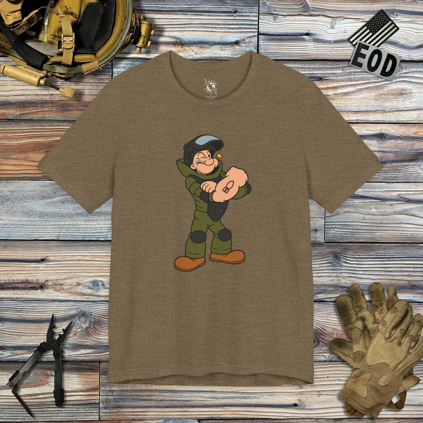 K-Factor Supply Co Strong to the Finish Mk 1 Mod 1 T-Shirt Heather Olive / S