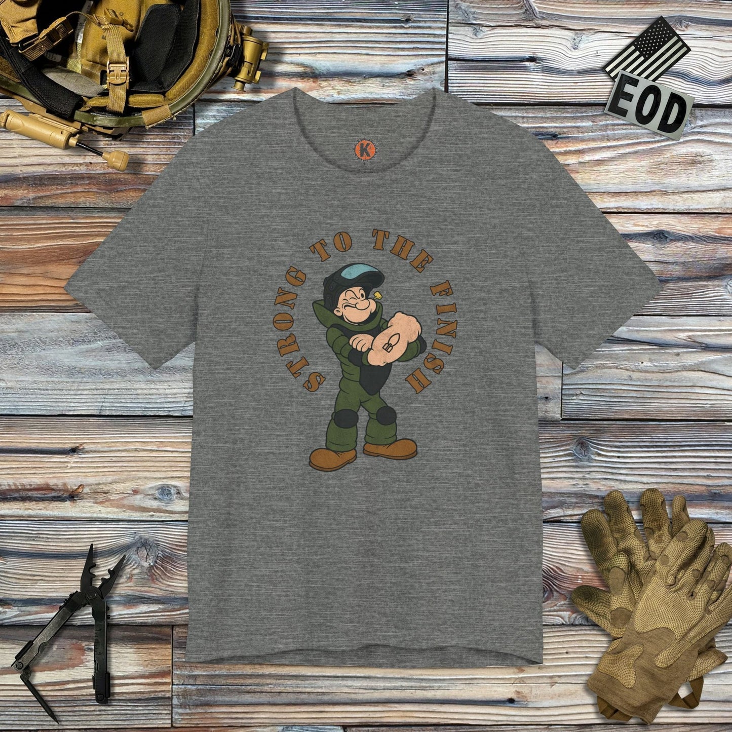 K-Factor Supply Co Strong to the Finish T-Shirt Deep Heather / S