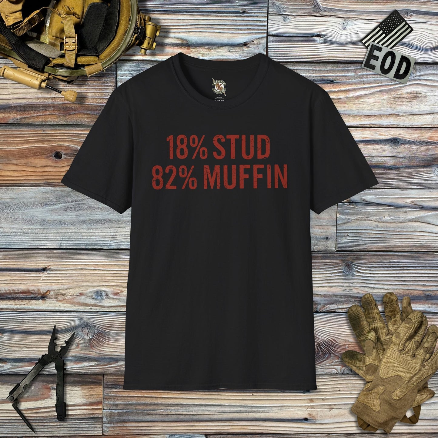 K-Factor Supply Co Stud Muffin (B+T) T-Shirt Black / 2XL