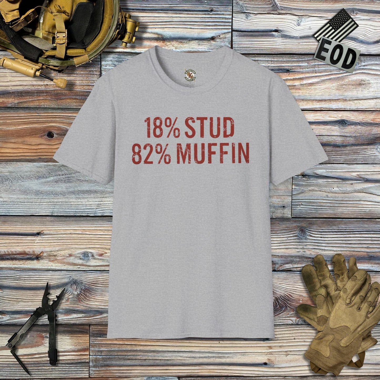 K-Factor Supply Co Stud Muffin (B+T) T-Shirt Sport Grey / 2XL