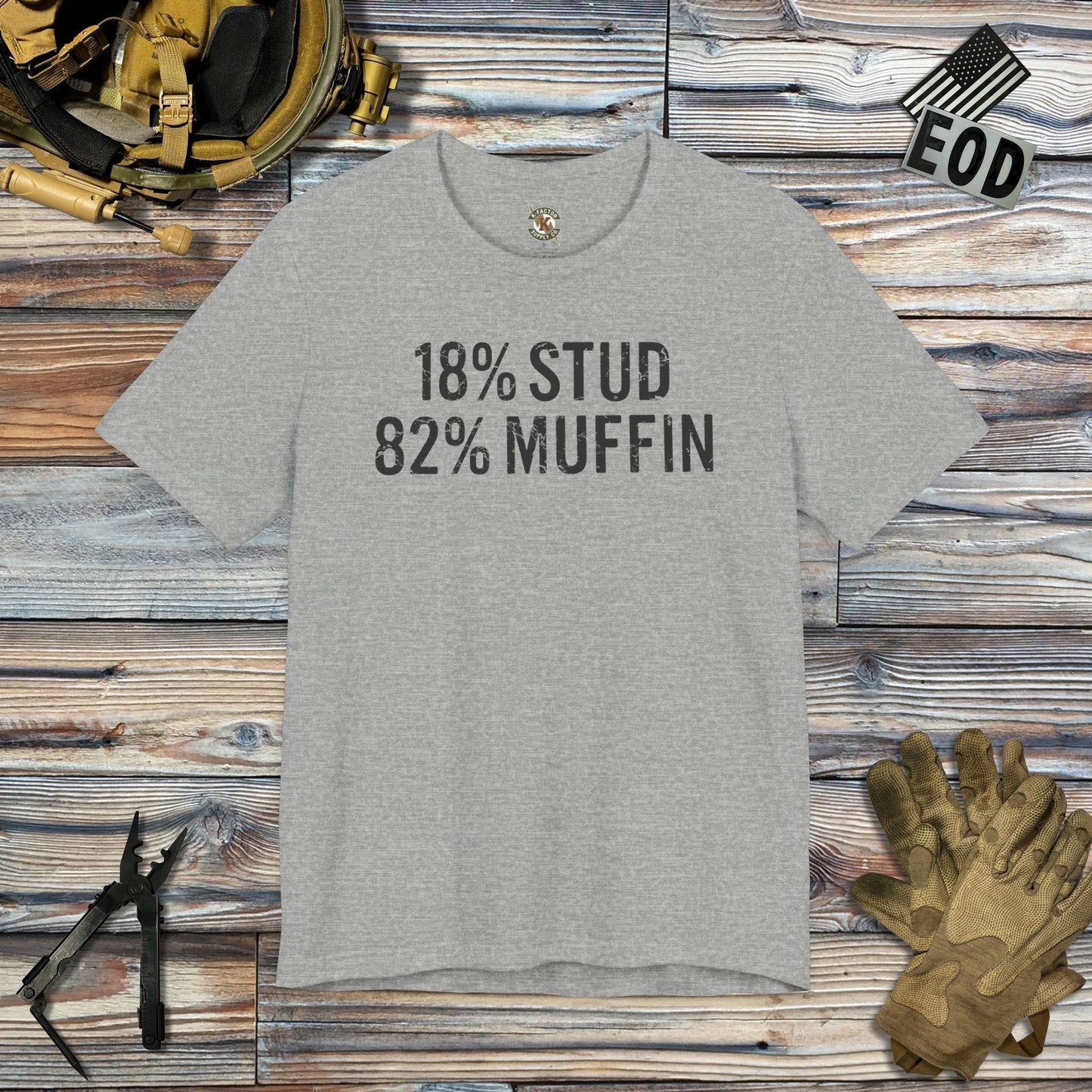 K-Factor Supply Co Stud Muffin Mk 1 Mod 1 T-Shirt Athletic Heather / S
