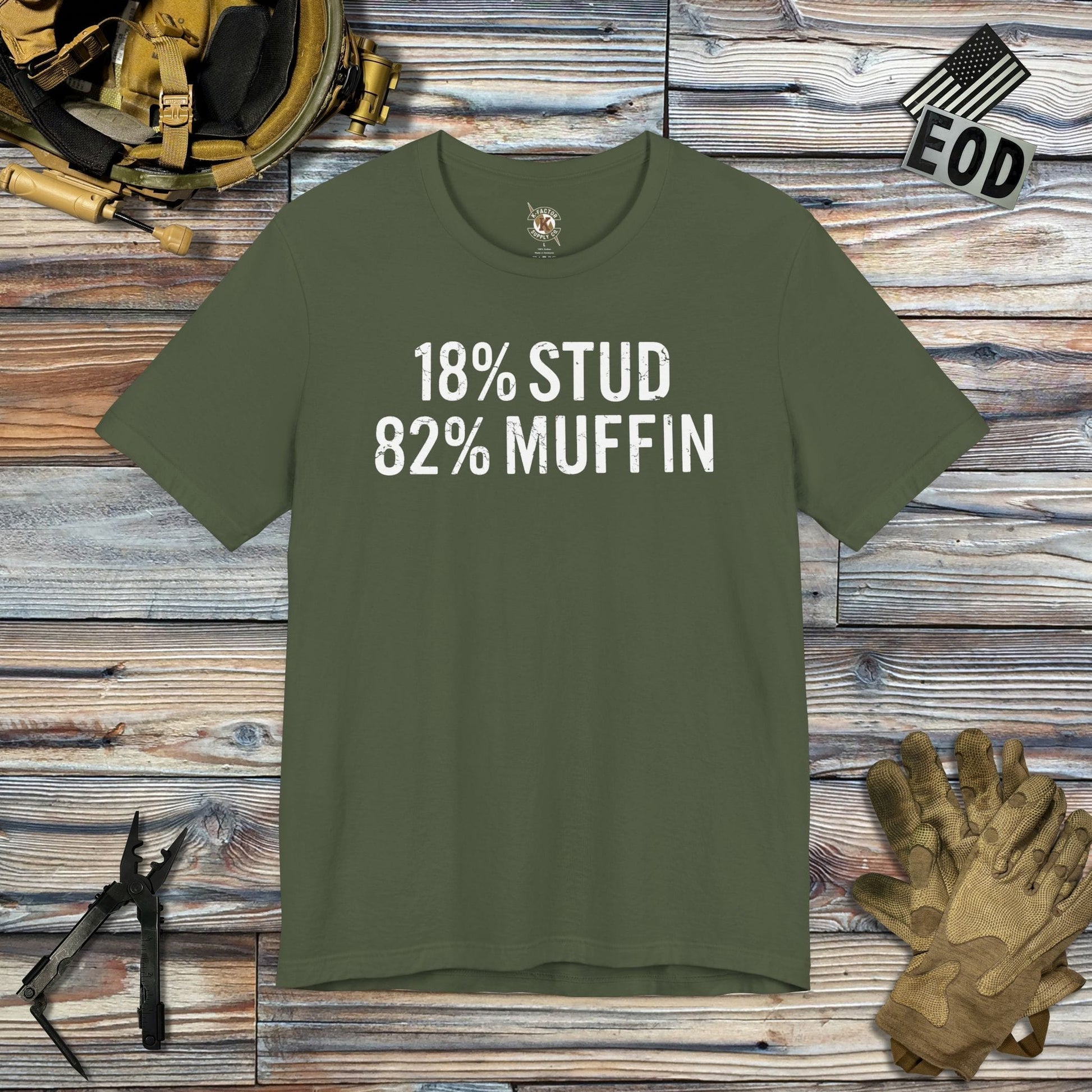 K-Factor Supply Co Stud Muffin Mk 1 Mod 1 T-Shirt Military Green / S