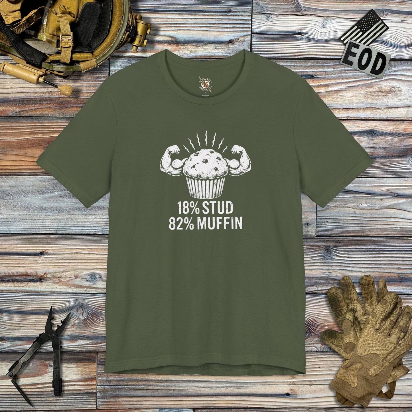 K-Factor Supply Co Stud Muffin Mk 2 T-Shirt Military Green / S