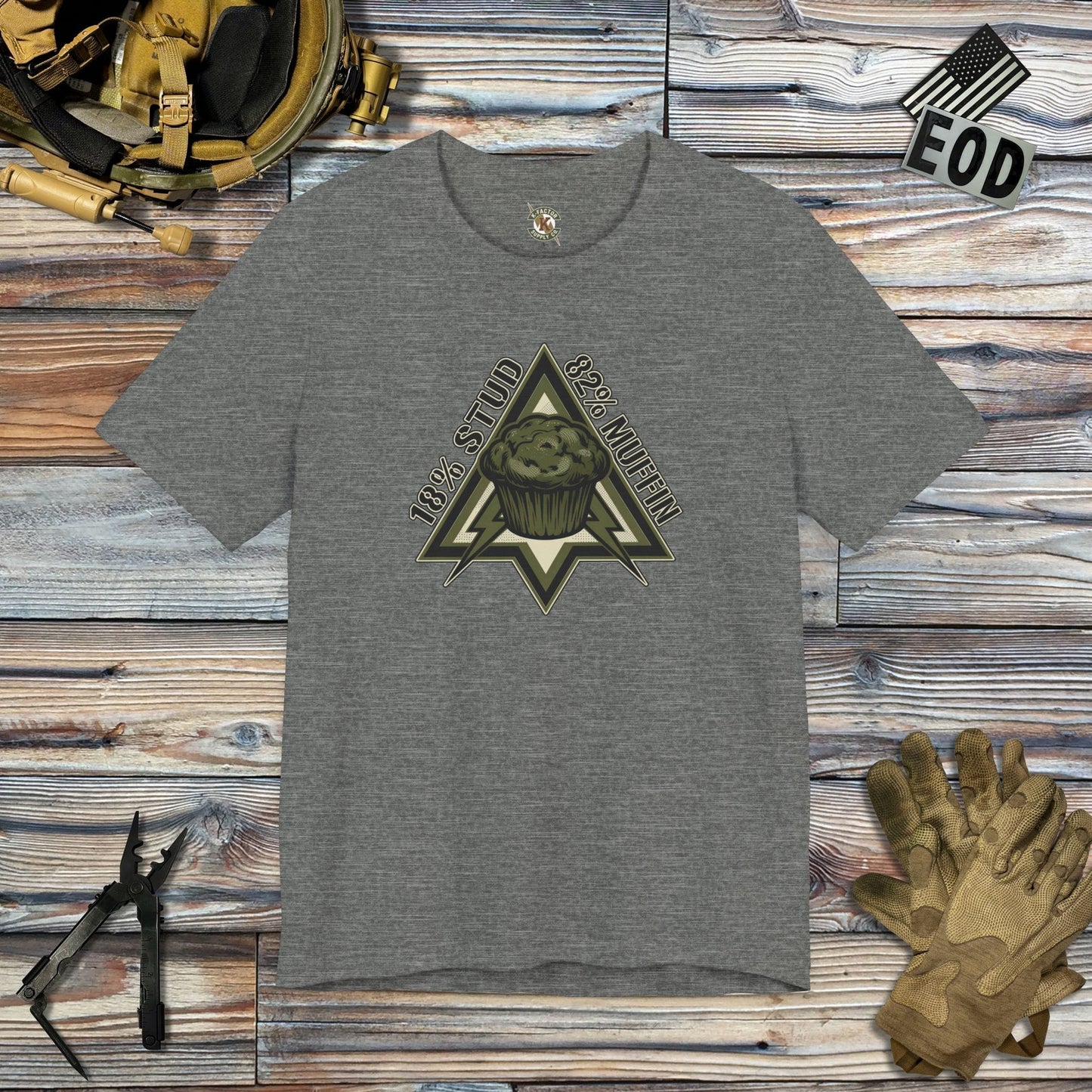 K-Factor Supply Co Stud Muffin Mk 3 T-Shirt Deep Heather / S