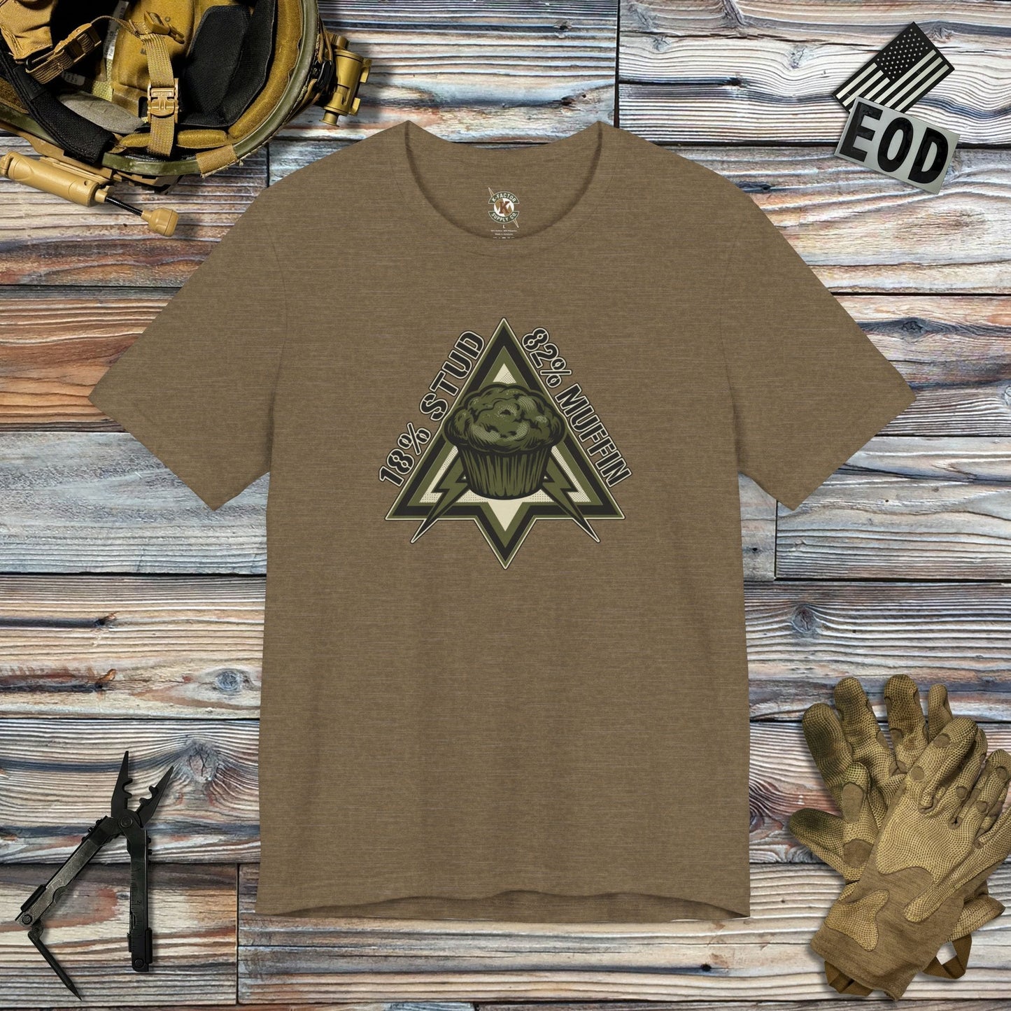 K-Factor Supply Co Stud Muffin Mk 3 T-Shirt Heather Olive / S