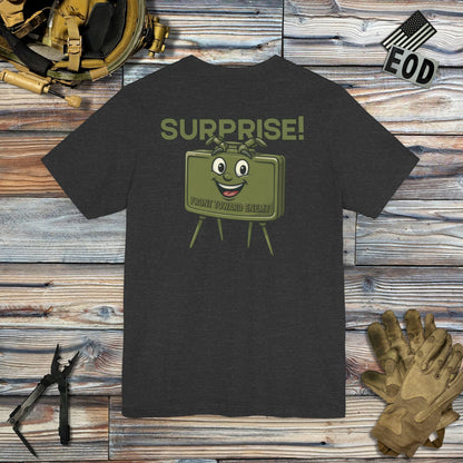 K-Factor Supply Co Surprise! (Back Print) T-Shirt
