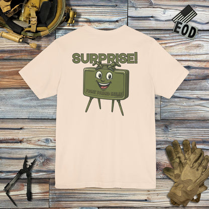 K-Factor Supply Co Surprise! (Back Print) T-Shirt Soft Cream / S