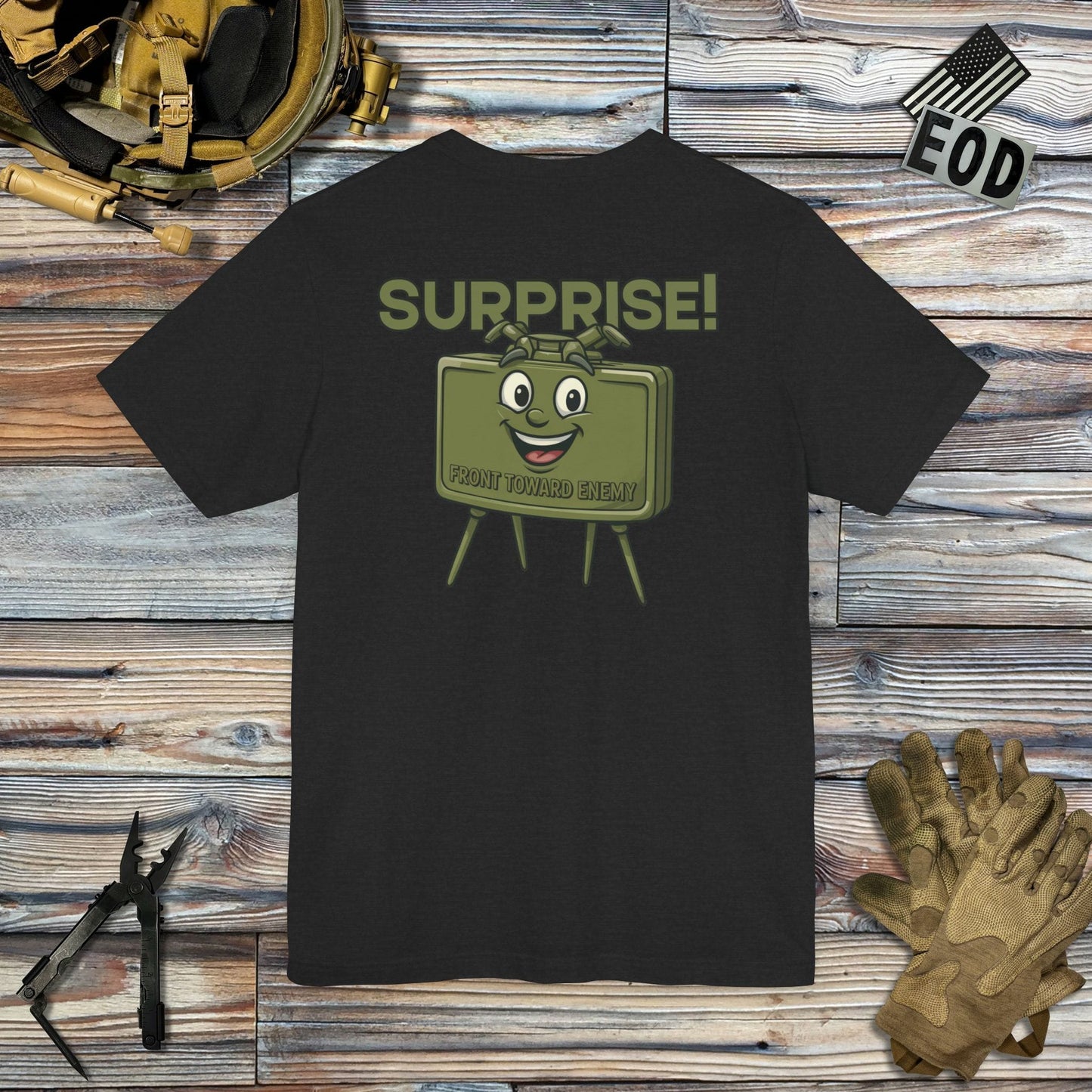 K-Factor Supply Co Surprise! (Back Print) T-Shirt Solid Black Blend / S