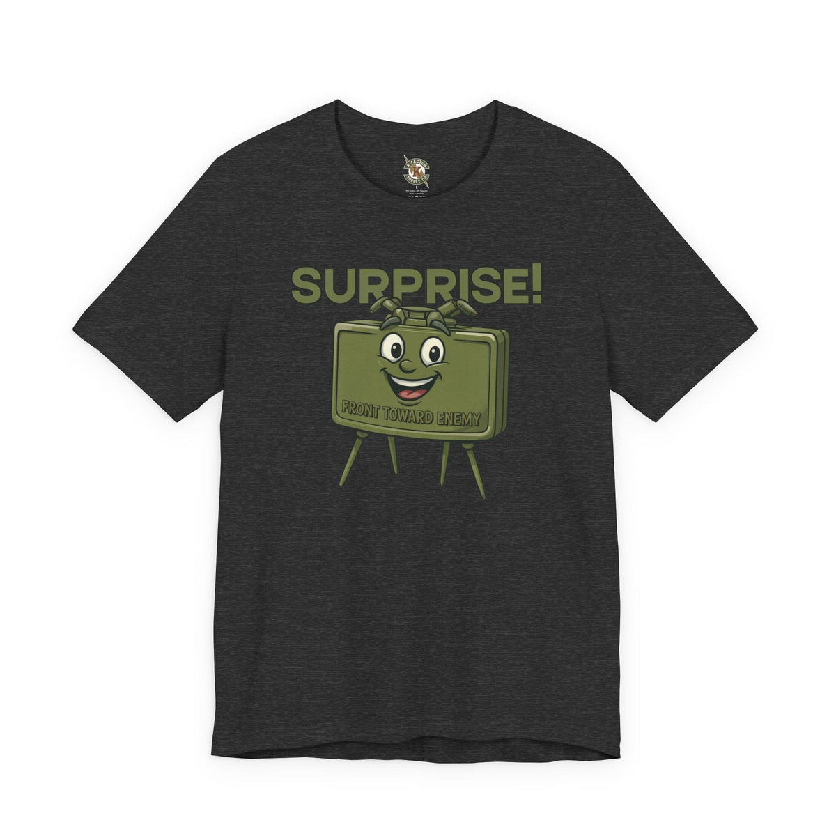 K-Factor Supply Co Surprise! T-Shirt Dark Grey Heather / S