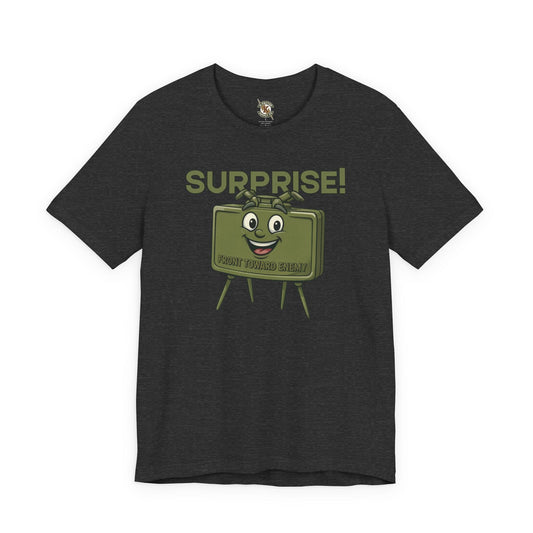 K-Factor Supply Co Surprise! T-Shirt Dark Grey Heather / S