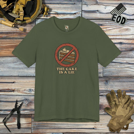 K-Factor Supply Co The Cake is a Lie T-Shirt Military Green / S