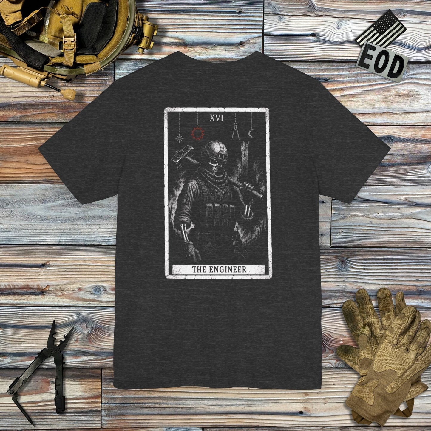 K-Factor Supply Co The Engineer Tarot (Back Print) T-Shirt