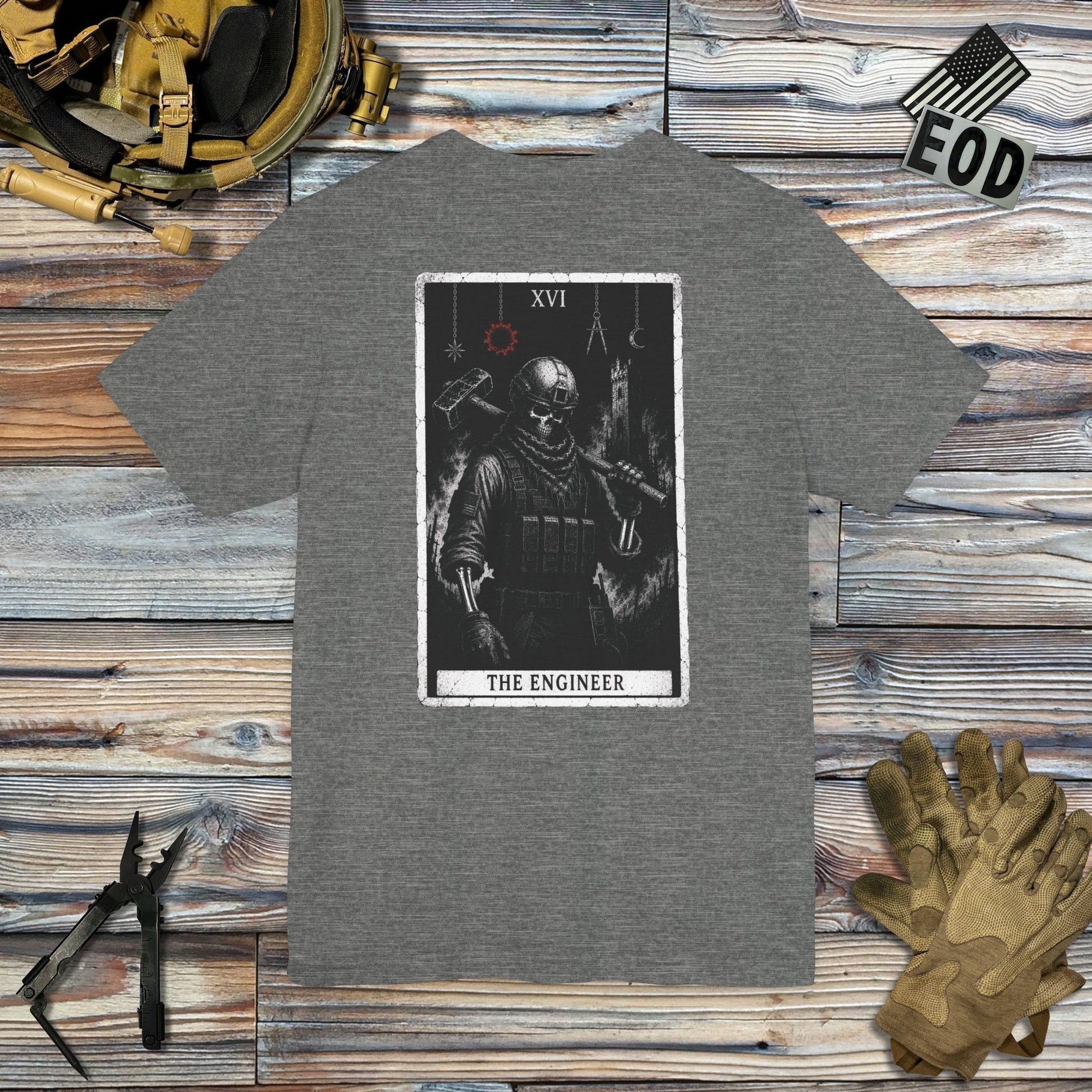 K-Factor Supply Co The Engineer Tarot (Back Print) T-Shirt Deep Heather / M
