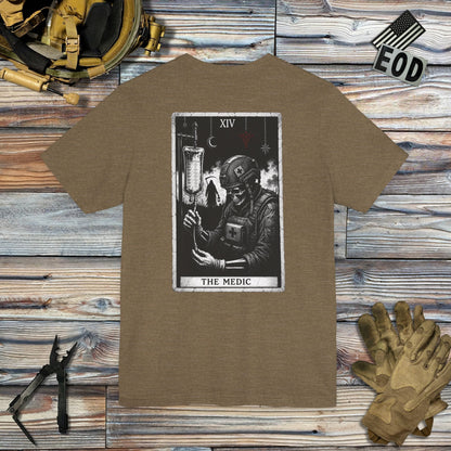 K-Factor Supply Co The Medic Tarot (Back Print) T-Shirt Heather Olive / S