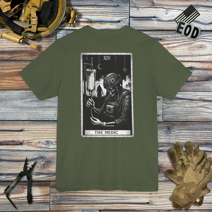 K-Factor Supply Co The Medic Tarot (Back Print) T-Shirt Military Green / S