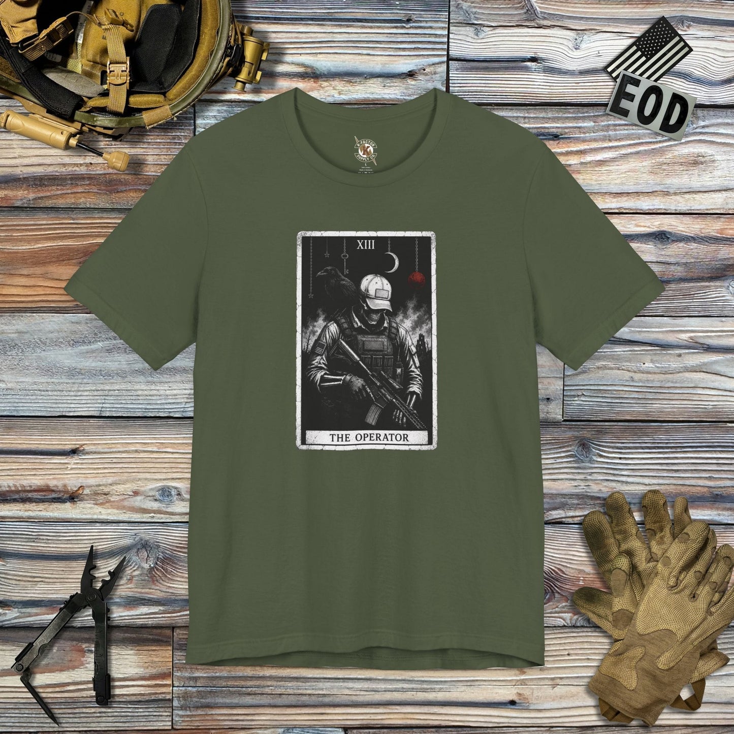 K-Factor Supply Co The Operator Tarot T-Shirt Military Green / S