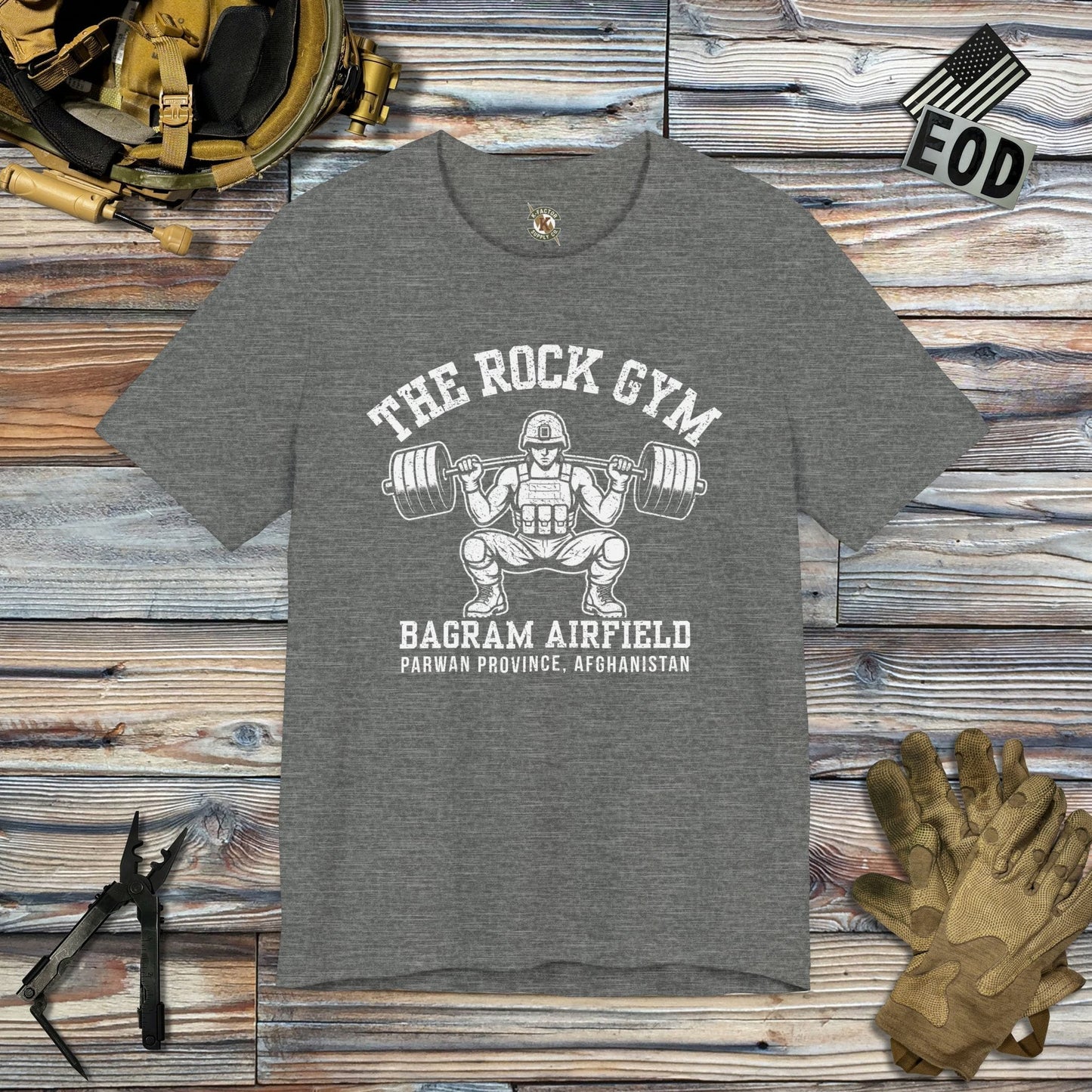 K-Factor Supply Co The Rock Gym Mk 2 T-Shirt Deep Heather / M