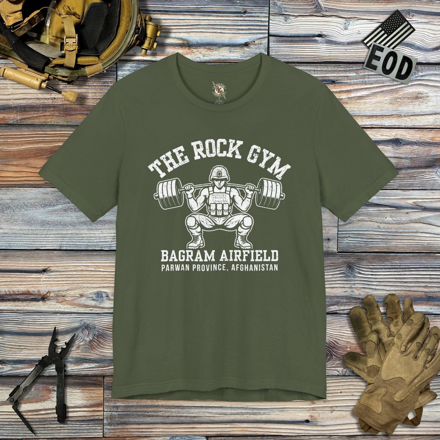 K-Factor Supply Co The Rock Gym Mk 2 T-Shirt Military Green / S