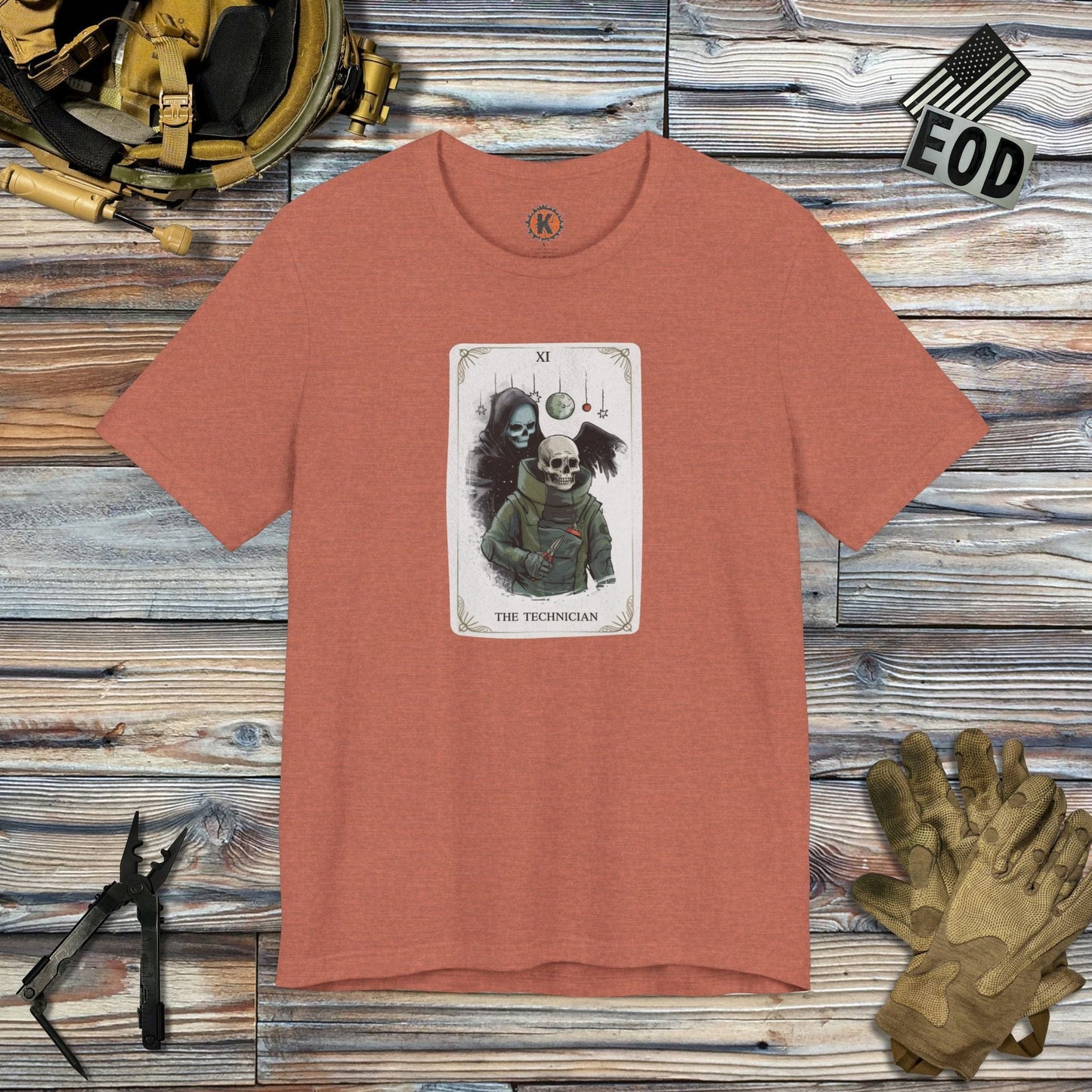 K-Factor Supply Co The Technician Tarot T-Shirt Heather Clay / S