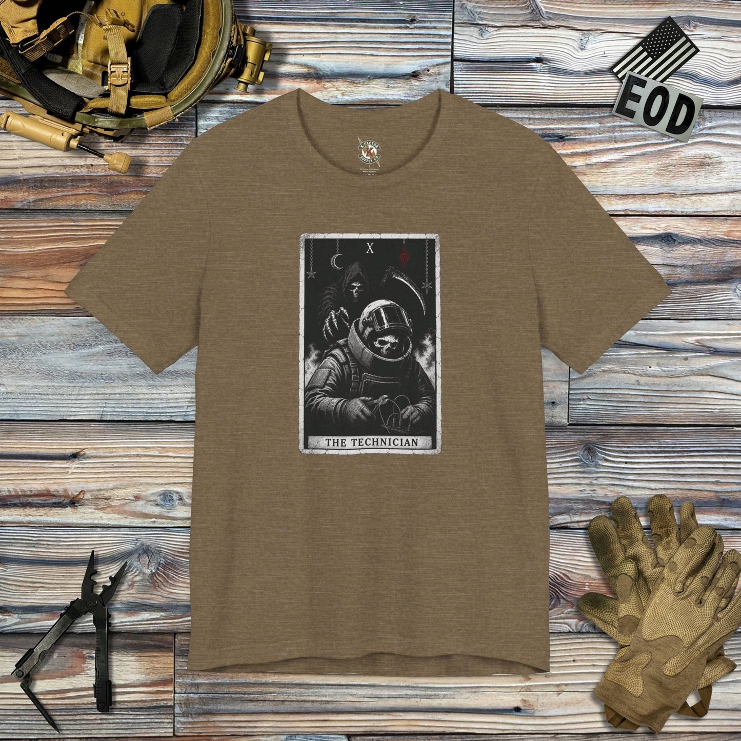 K-Factor Supply Co The Technician Tarot T-Shirt Heather Olive / S
